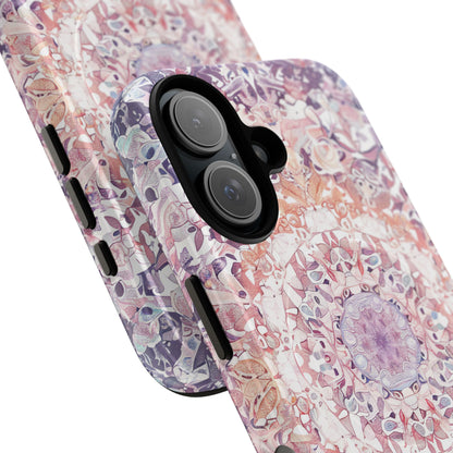 Purple Pink Mandala - Tough + MagSafe® iPhone 16 Phone Case