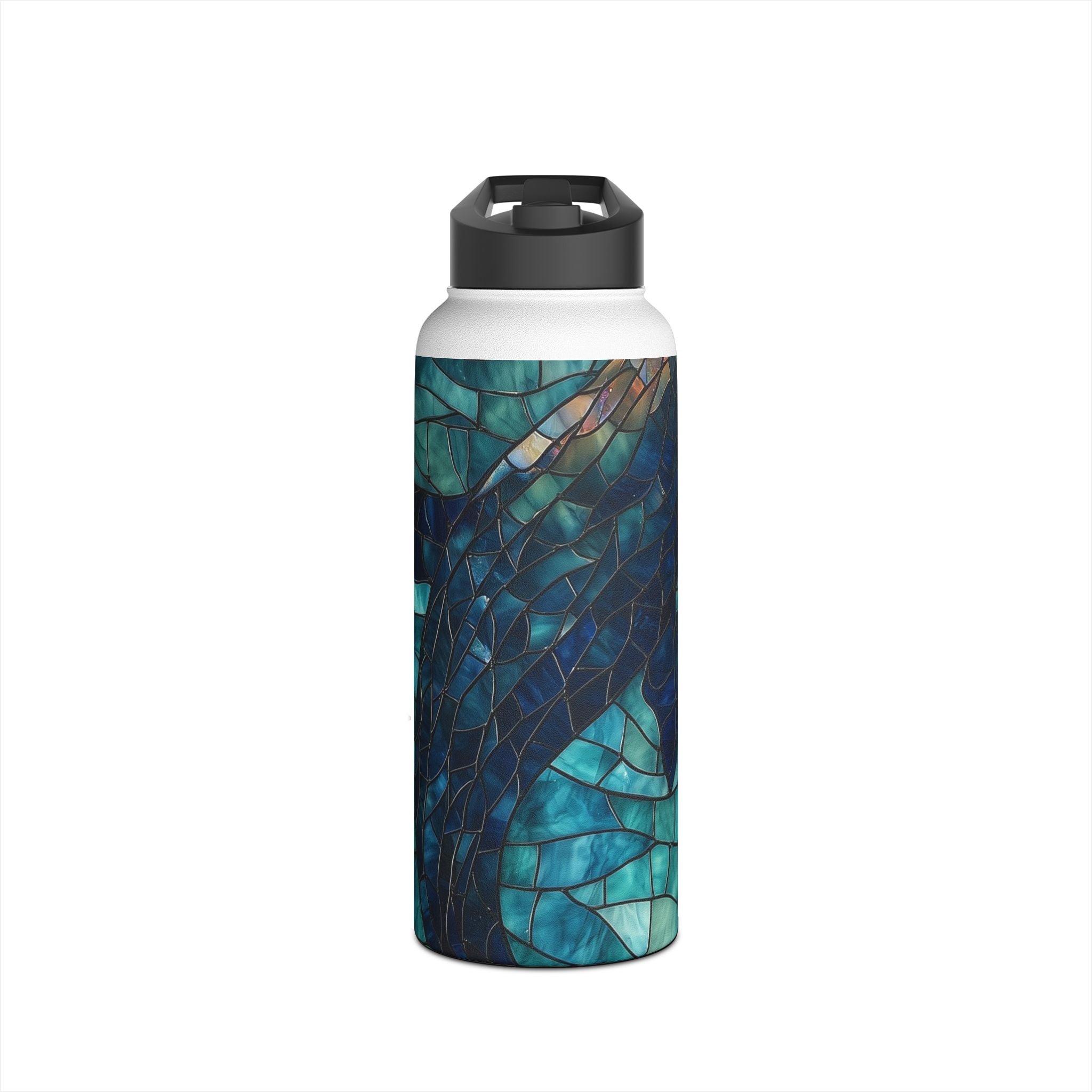 Blue Whale Mosaic - Stainless Steel Water Bottle
