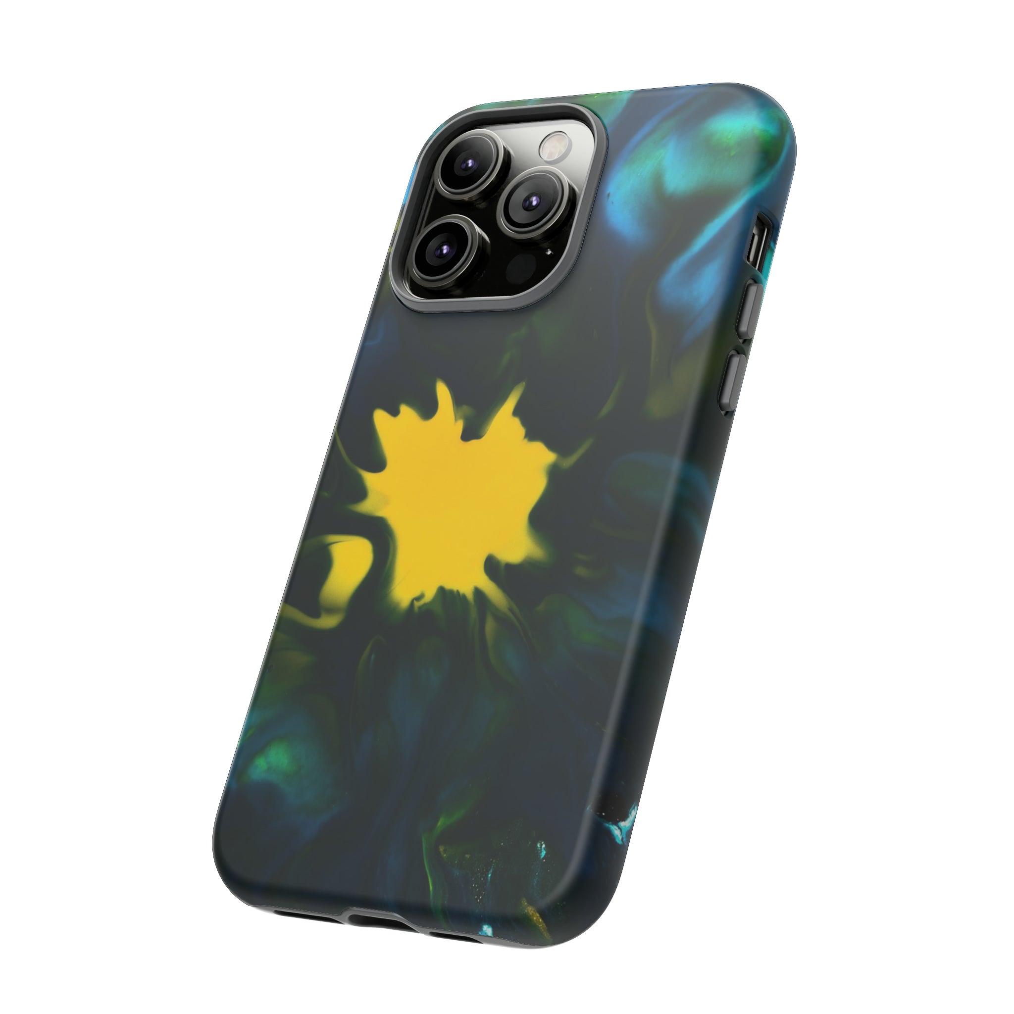 Yellow Spot Ink Art - Protective Phone Case