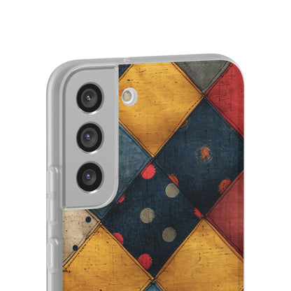 Blue Red Patchwork - Flexi Samsung S22 Phone Case