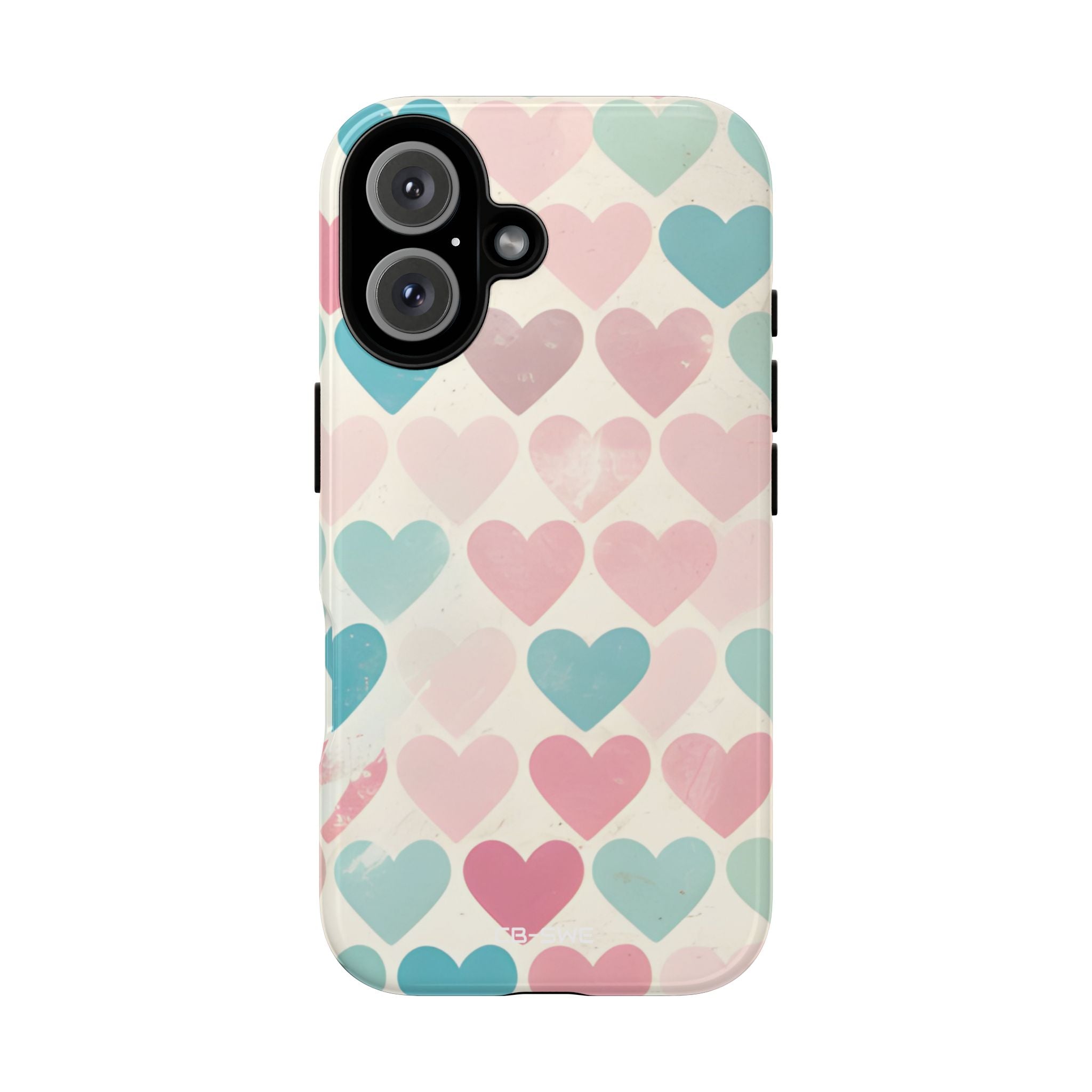 Retro Hearts Symmetry - iPhone Case