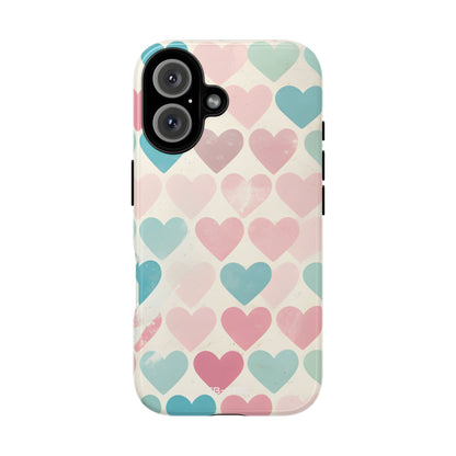 Retro Hearts Symmetry - iPhone Case