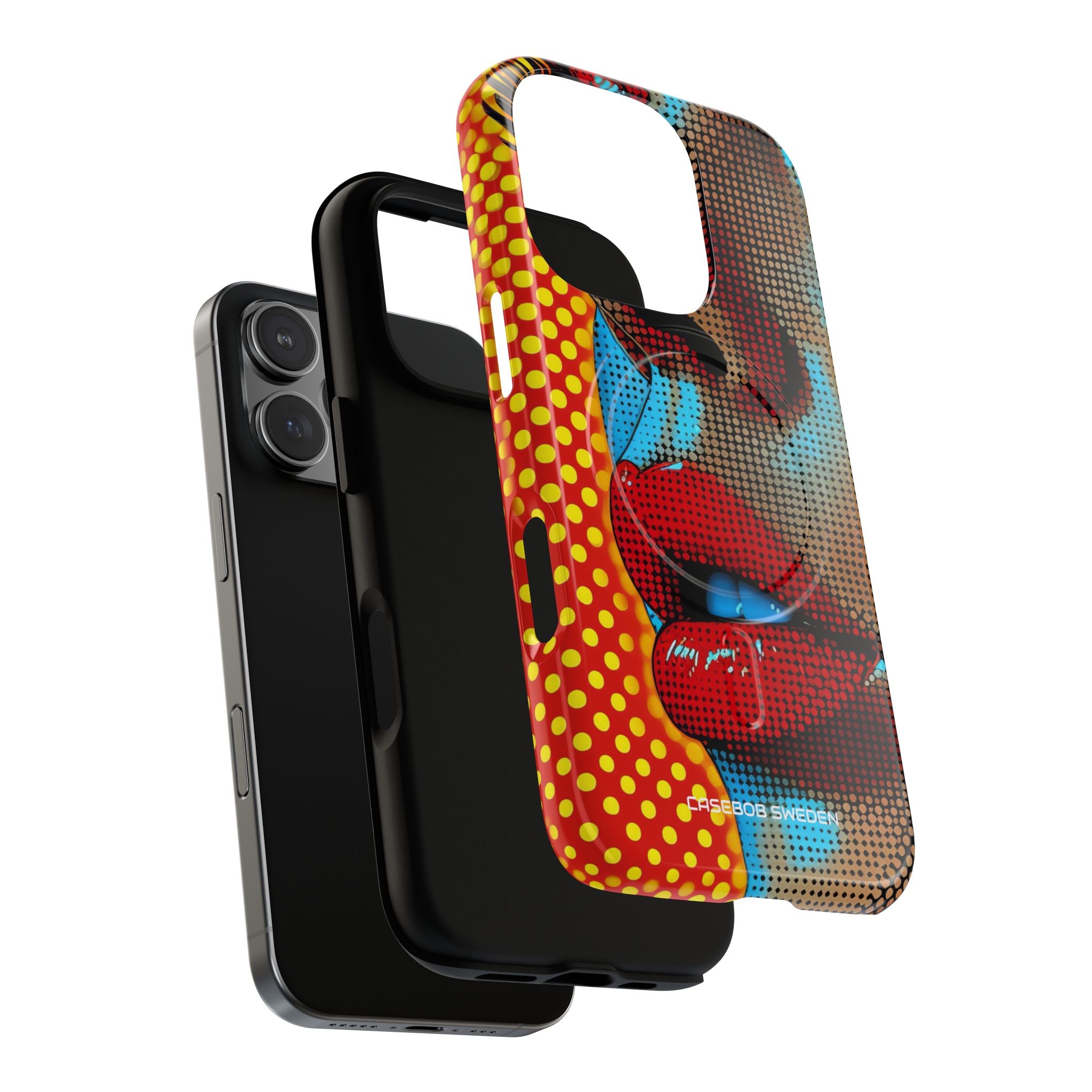 Yellow Red Pop Art Portrait - Tough + MagSafe® iPhone 16 Phone Case