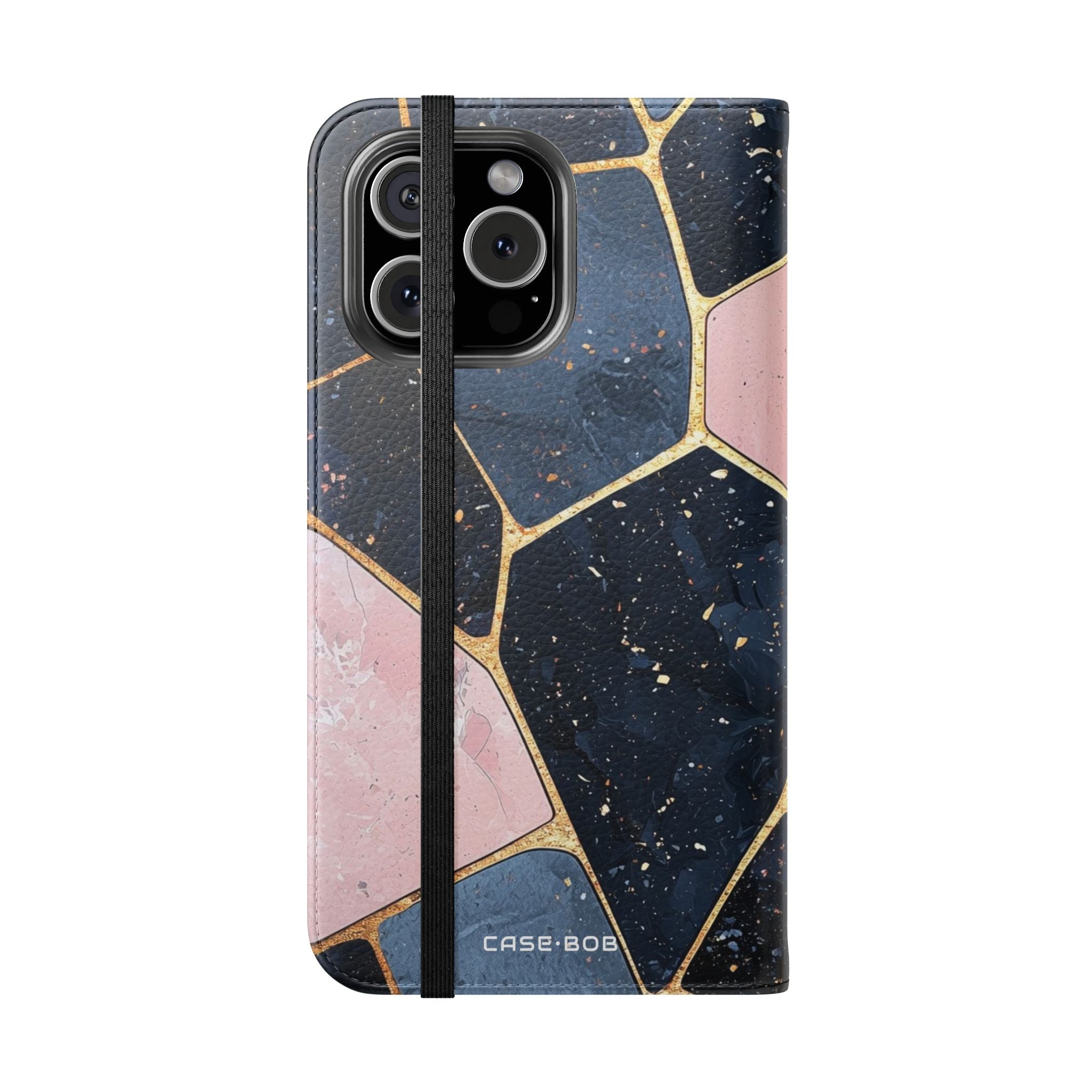 Golden Mosaic Navy - iPhone 16 Max Case - Wallet