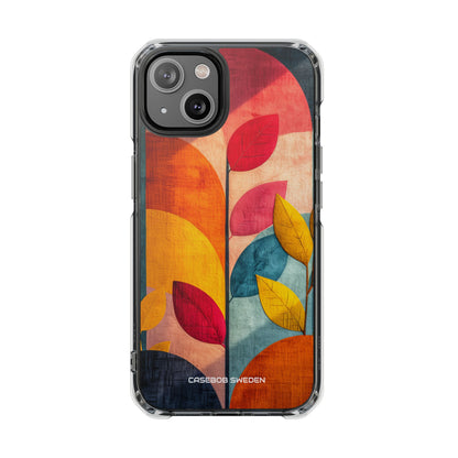 Abstract Orange Blue Design - Clear Impact iPhone 14 Phone Case