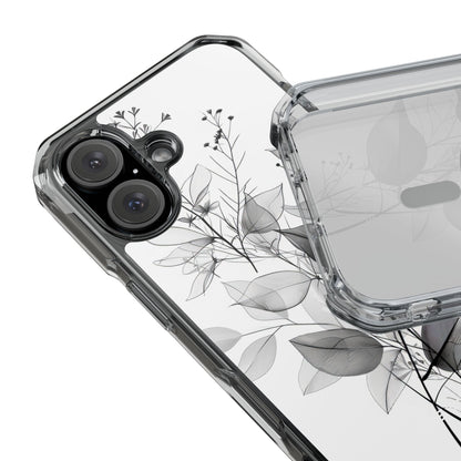 Veined Leaves Gray iPhone 15 Case - Impact