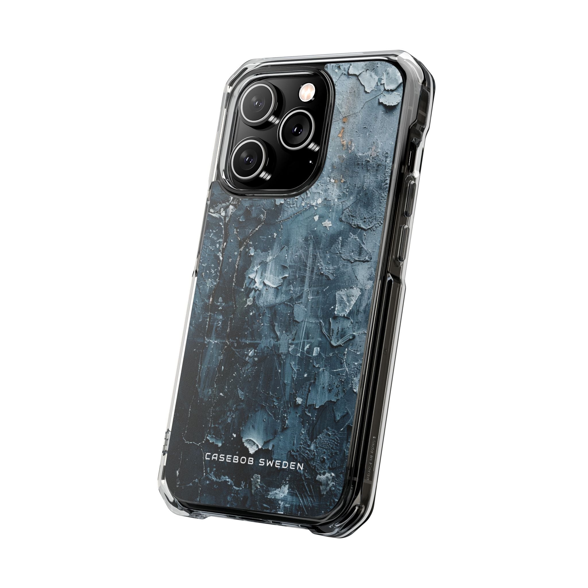 Weathered Blue Tapestry with Cracked Layers iPhone 14 - Clear Impact Phone Case