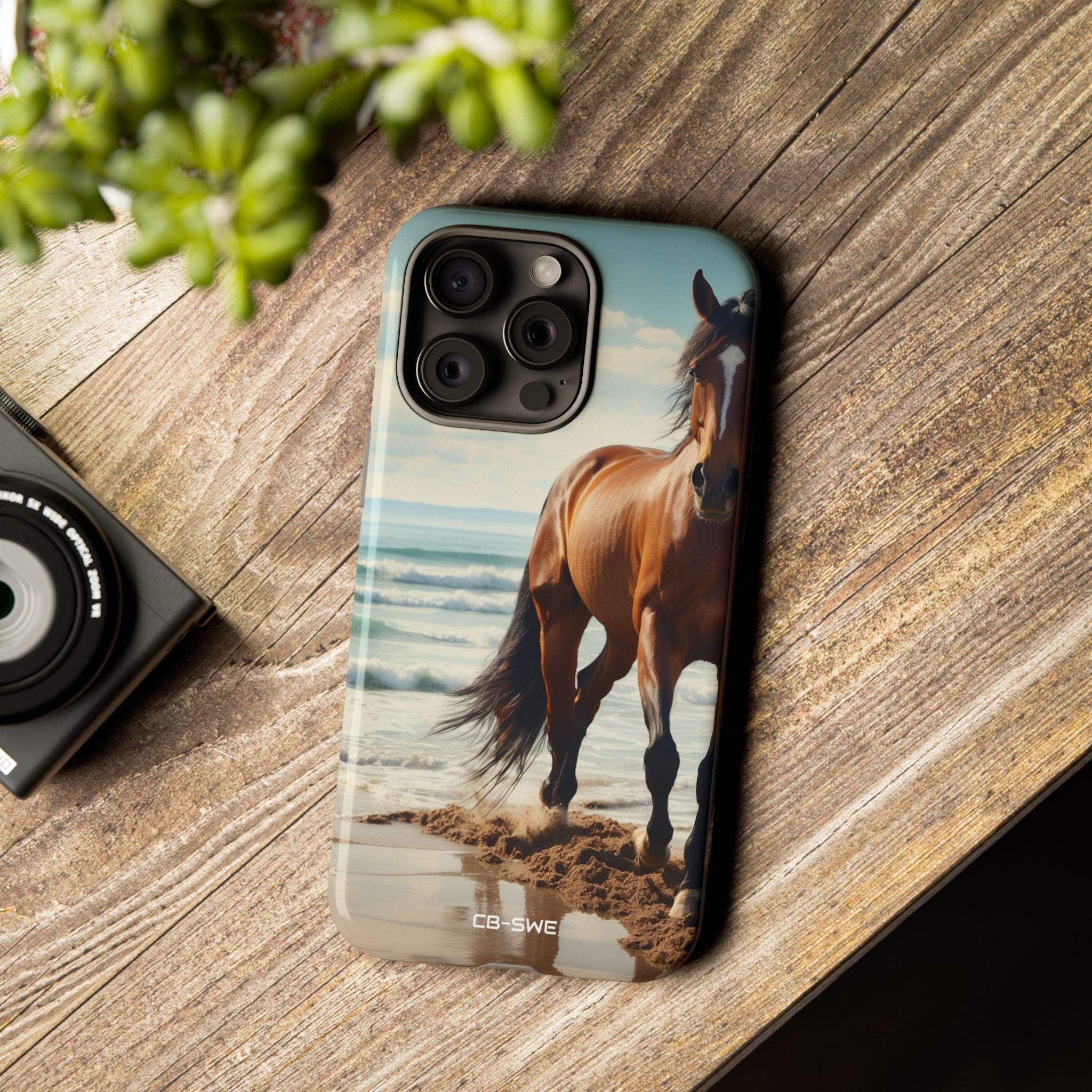 Horse Gallops Shoreline - iPhone Case