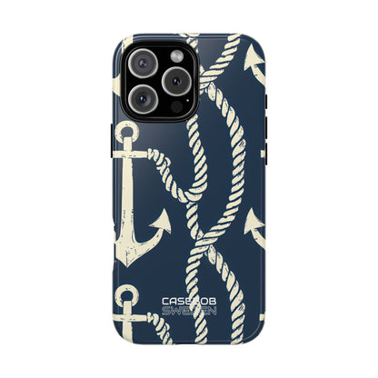 Nautical Anchors Rope iPhone 16 - Tough