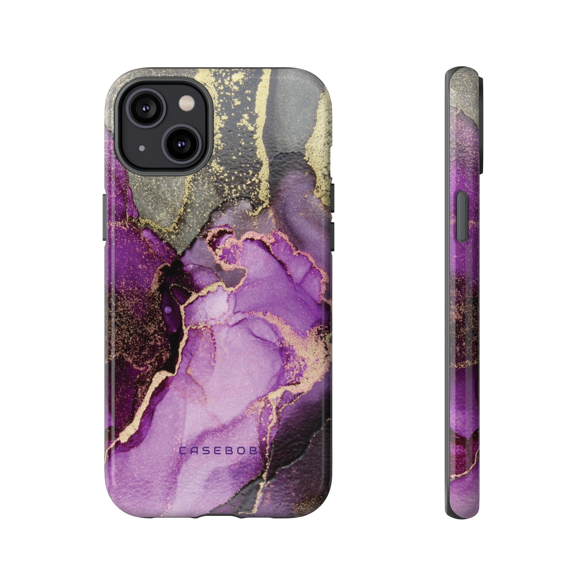 Purple Marble & Gold Phone - Protective Phone Case