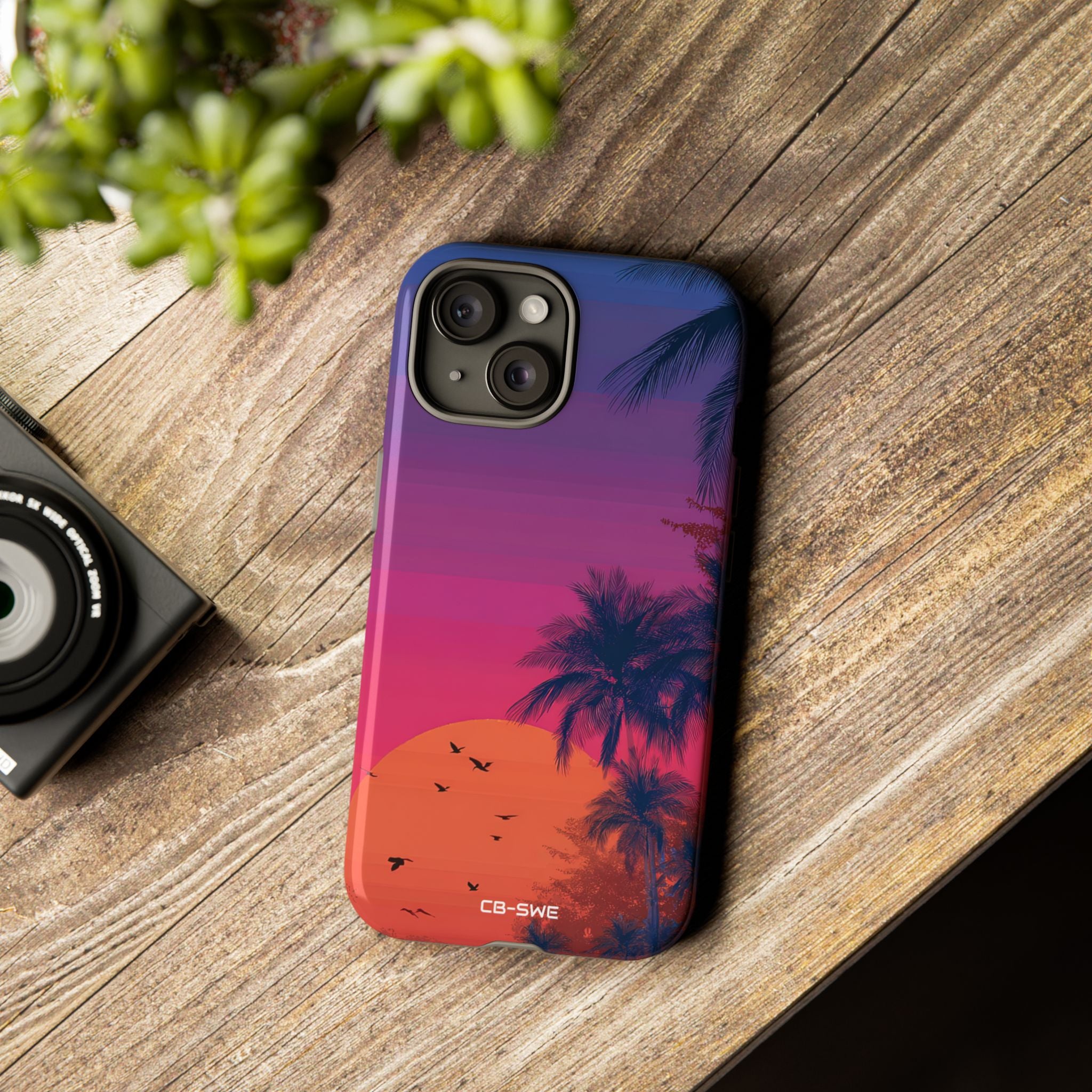 Tropical Sunset Silhouettes - iPhone Case