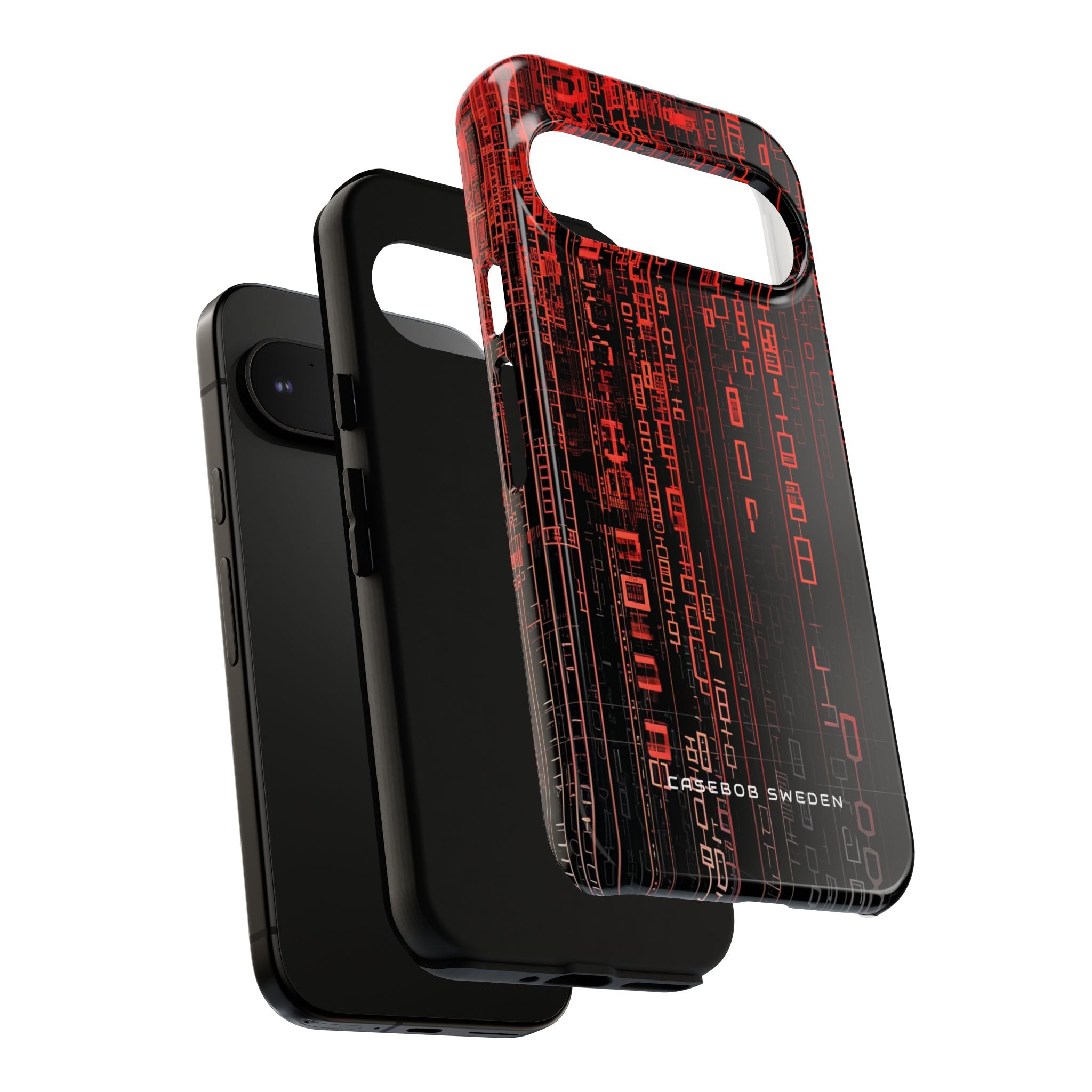 Red Gradient Matrix Contrast Google Pixel 9 - Tough Phone Case