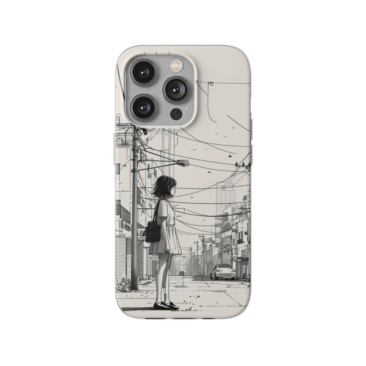 Urban Solitude Sketch | Flexible Phone Case for iPhone