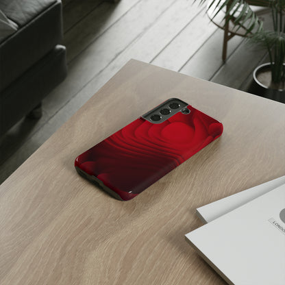 Red Center Waves - Protective Phone Case