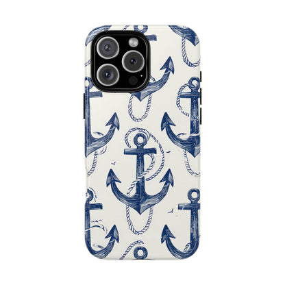Navy Anchor Loop iPhone 16 Pro Max Case - Tough