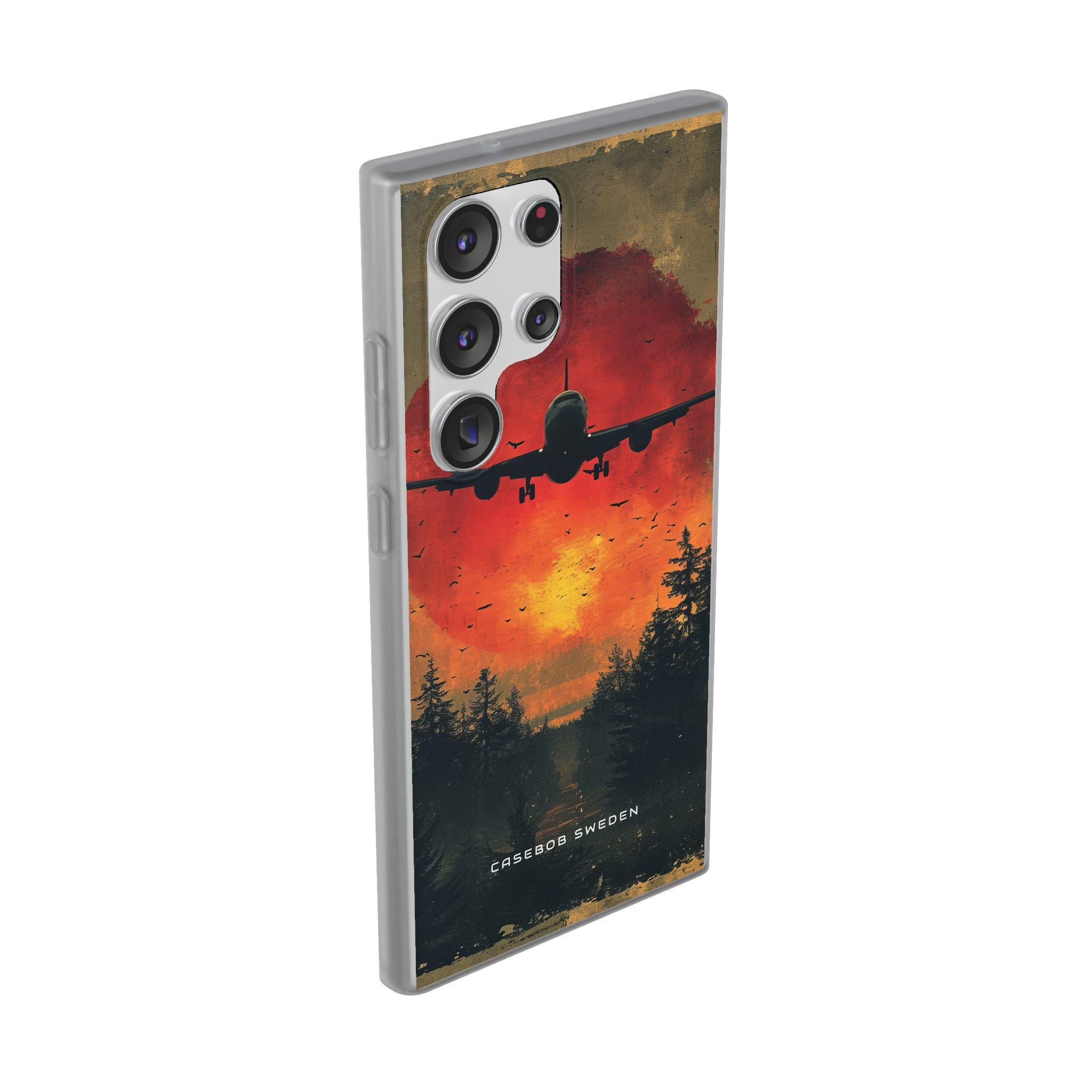 Vintage Sunset Airplane Silhouette Samsung S23 - Flexi Phone Case