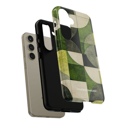 Green Geometric Harmony - Tough Samsung S24 Phone Case