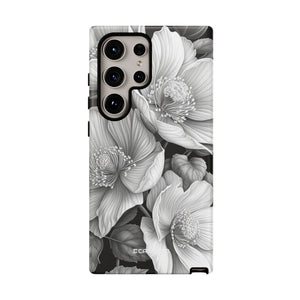 Elegant Monochrome Floral Art - For Samsung S24