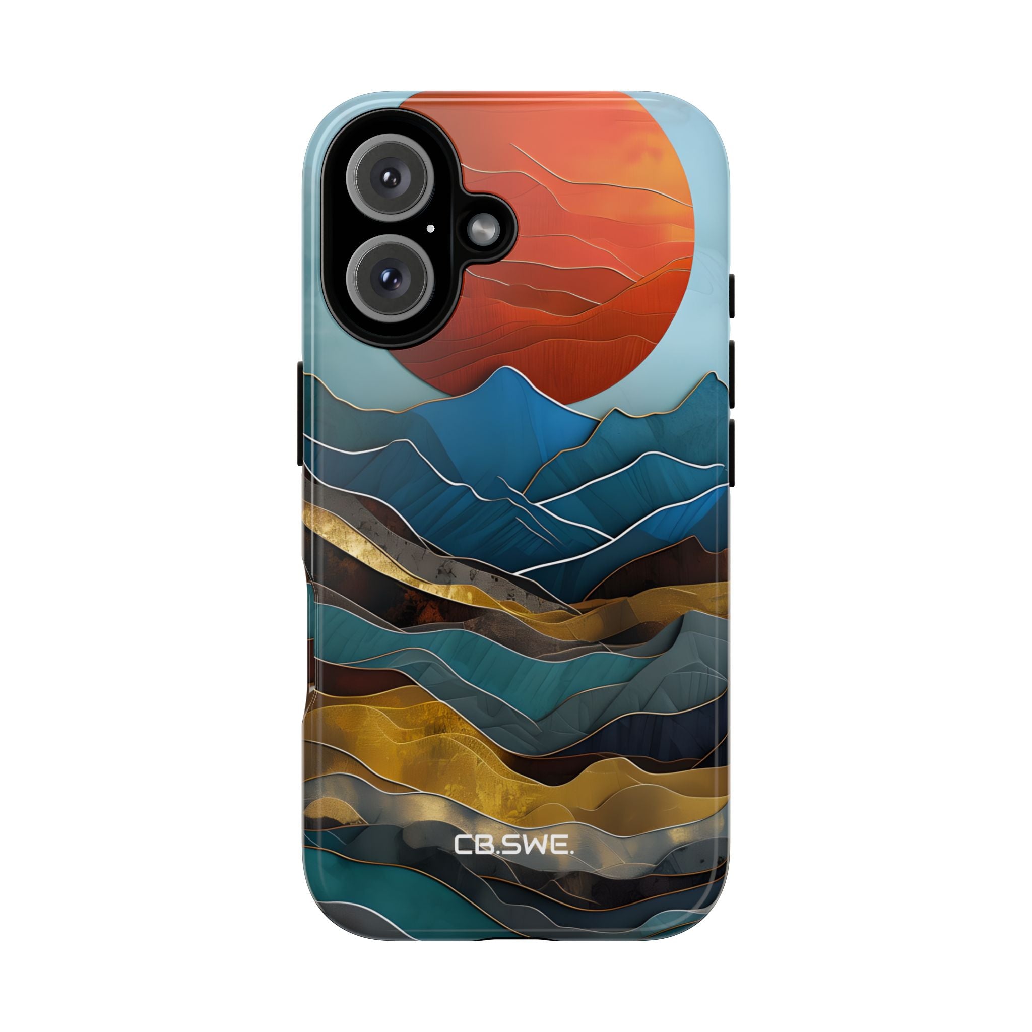 Serene Layered Mountain Terrain iPhone 16 - Tough