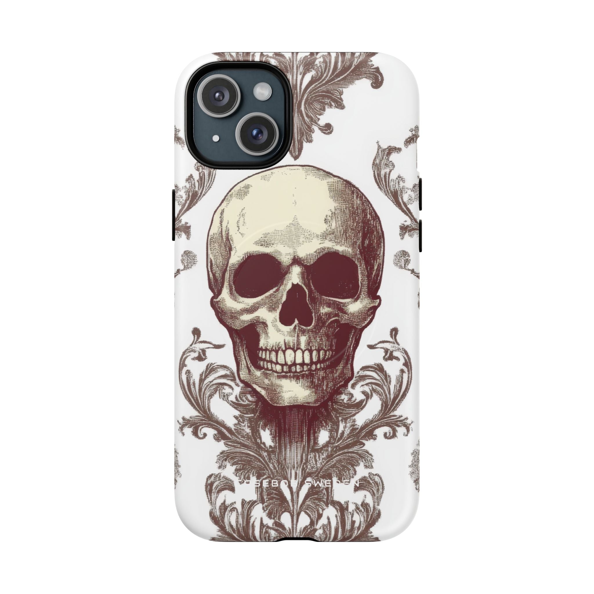 Gothic Skulls and Ornate Foliage iPhone 15 | Tough+ Phone Case