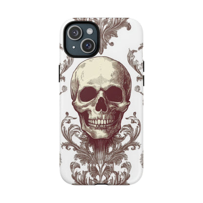 Gothic Skulls and Ornate Foliage iPhone 15 | Tough+ Phone Case