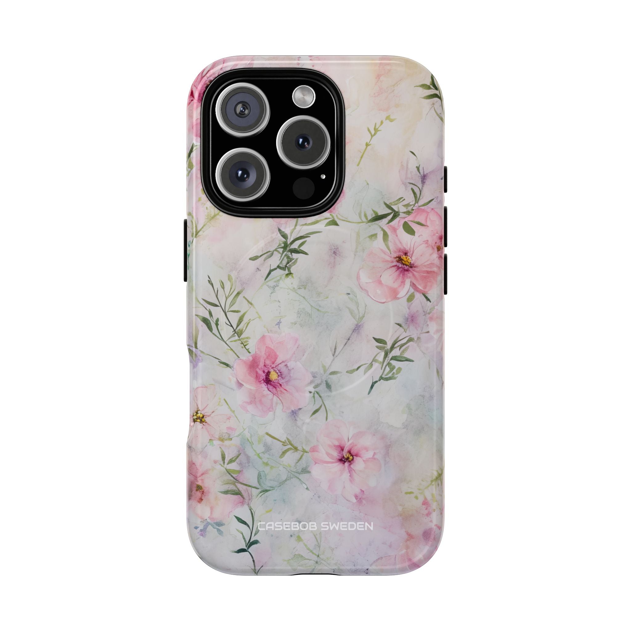 Pink Floral Watercolor Decor - Tough + MagSafe® iPhone 16 Phone Case