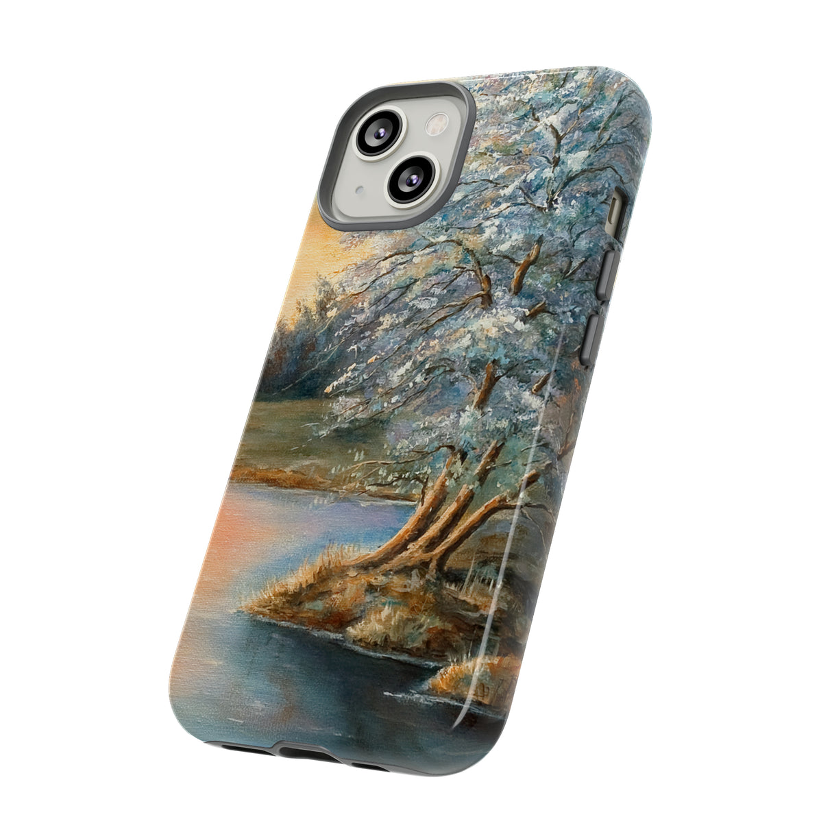 Oil Panting - Sunset on the lake - Protective Phone Case