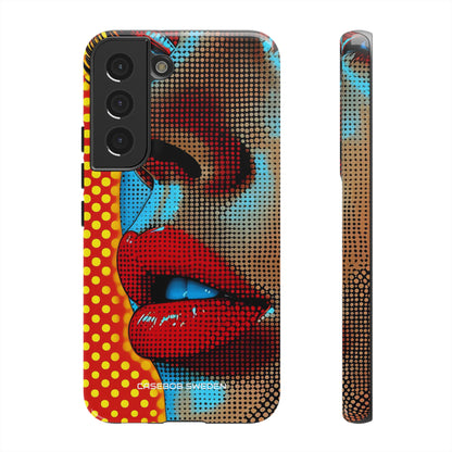 Yellow Red Pop Art Portrait - Tough Samsung S22 Phone Case