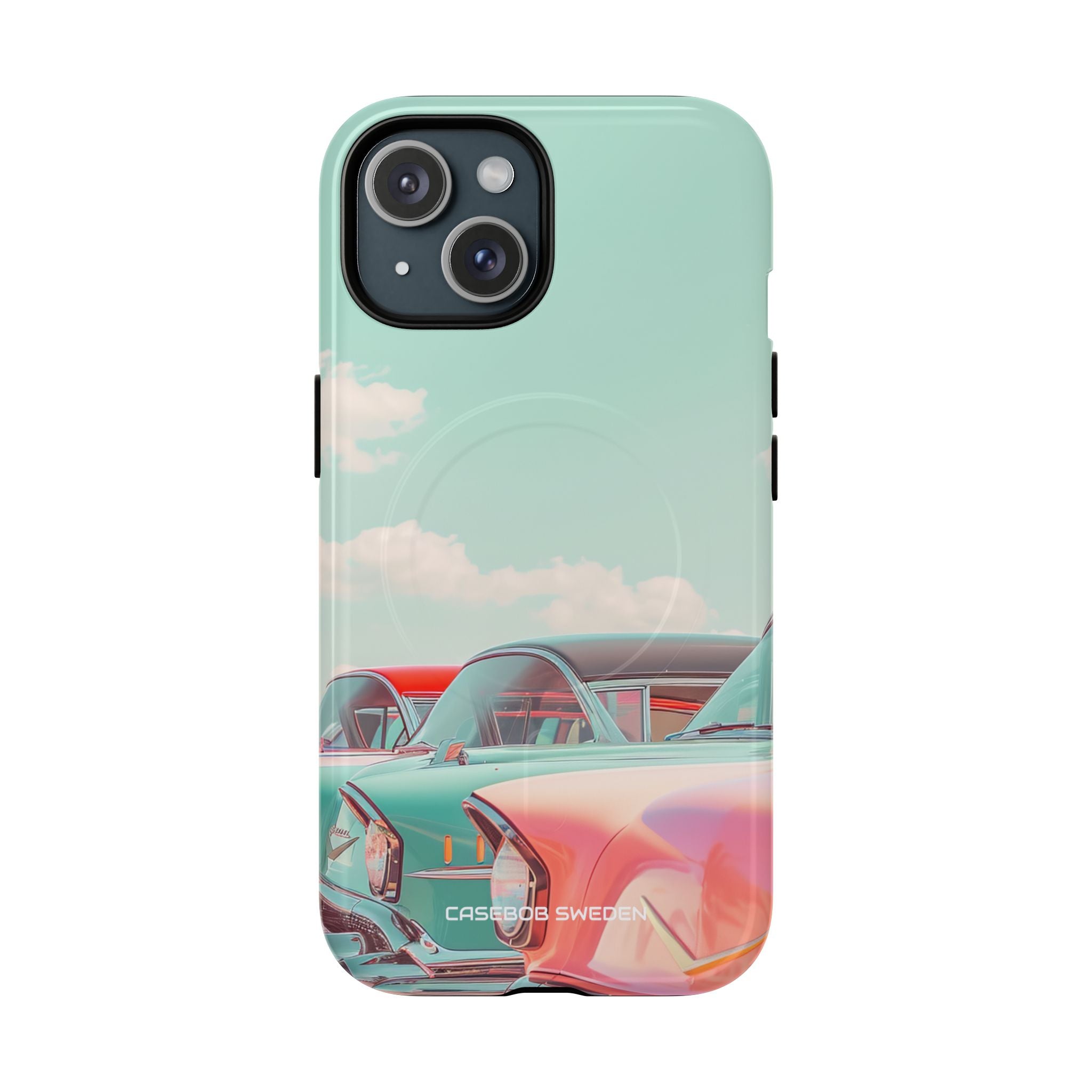 Vintage Turquoise Cars - Tough + MagSafe® iPhone 15 Phone Case