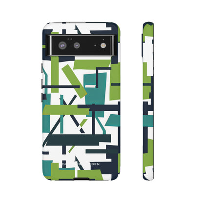 Green Geometry Glide Google Pixel 6 - Tough Phone Case