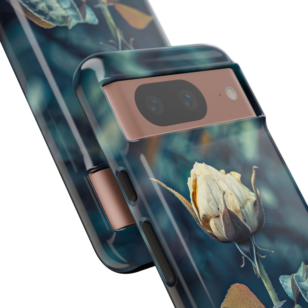 Teal Rosebud Serenade | Protective Phone Case for Google Pixel