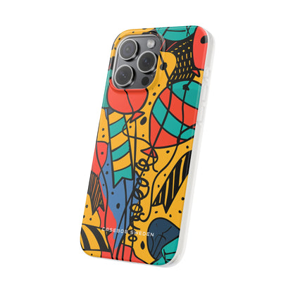 Playful Lines in Motion iPhone 15 - Flexi Phone Case