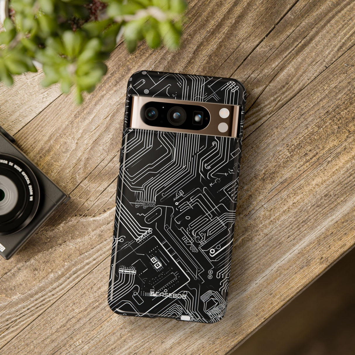 Circuitry Dreams: Abstract Black Design - for Google Pixel 8