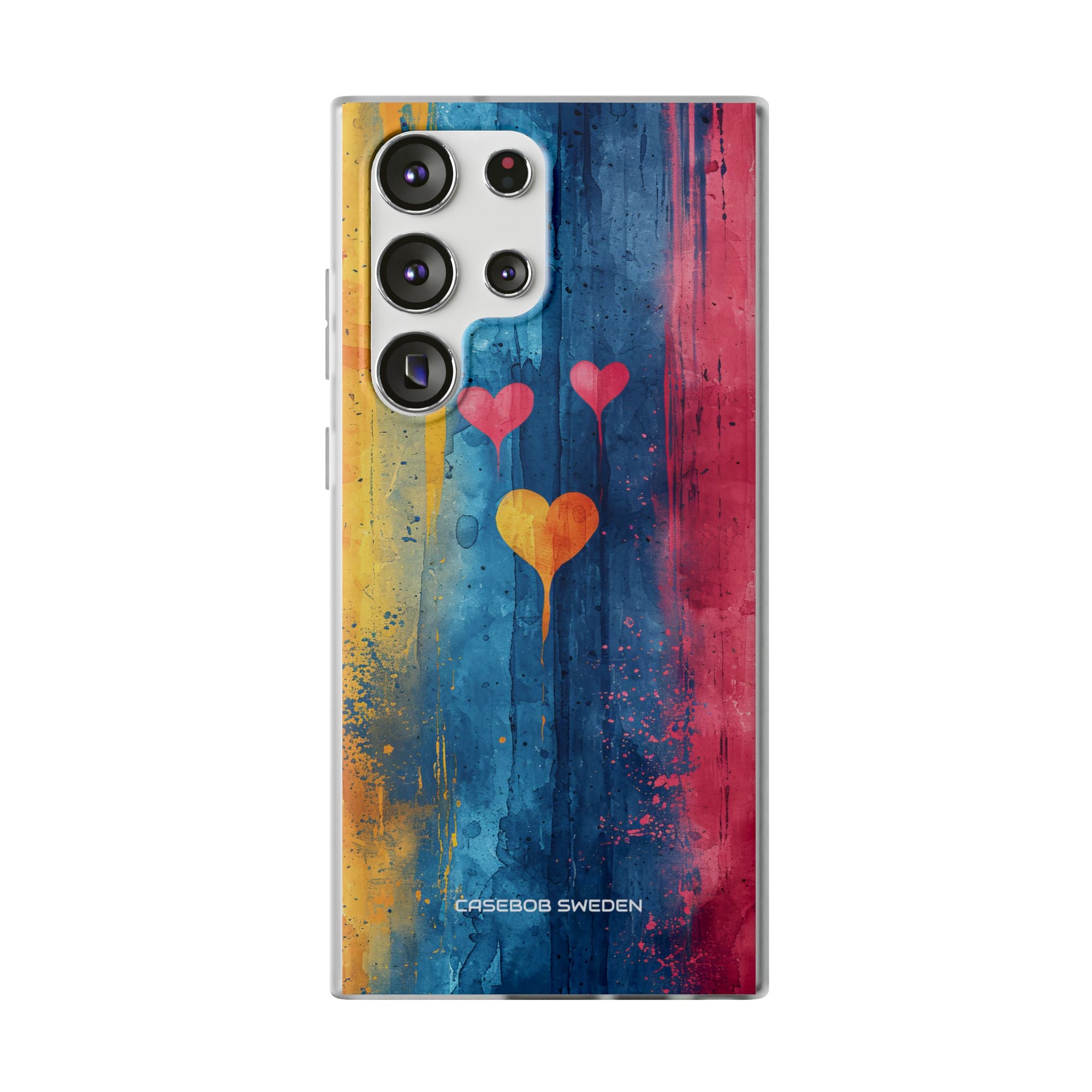 Hearts Watercolor Art - Flexi Samsung S23 Phone Case