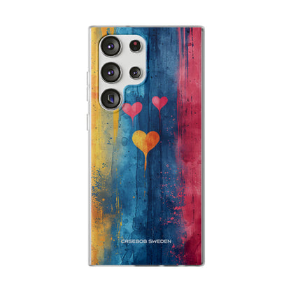 Hearts Watercolor Art - Flexi Samsung S23 Phone Case