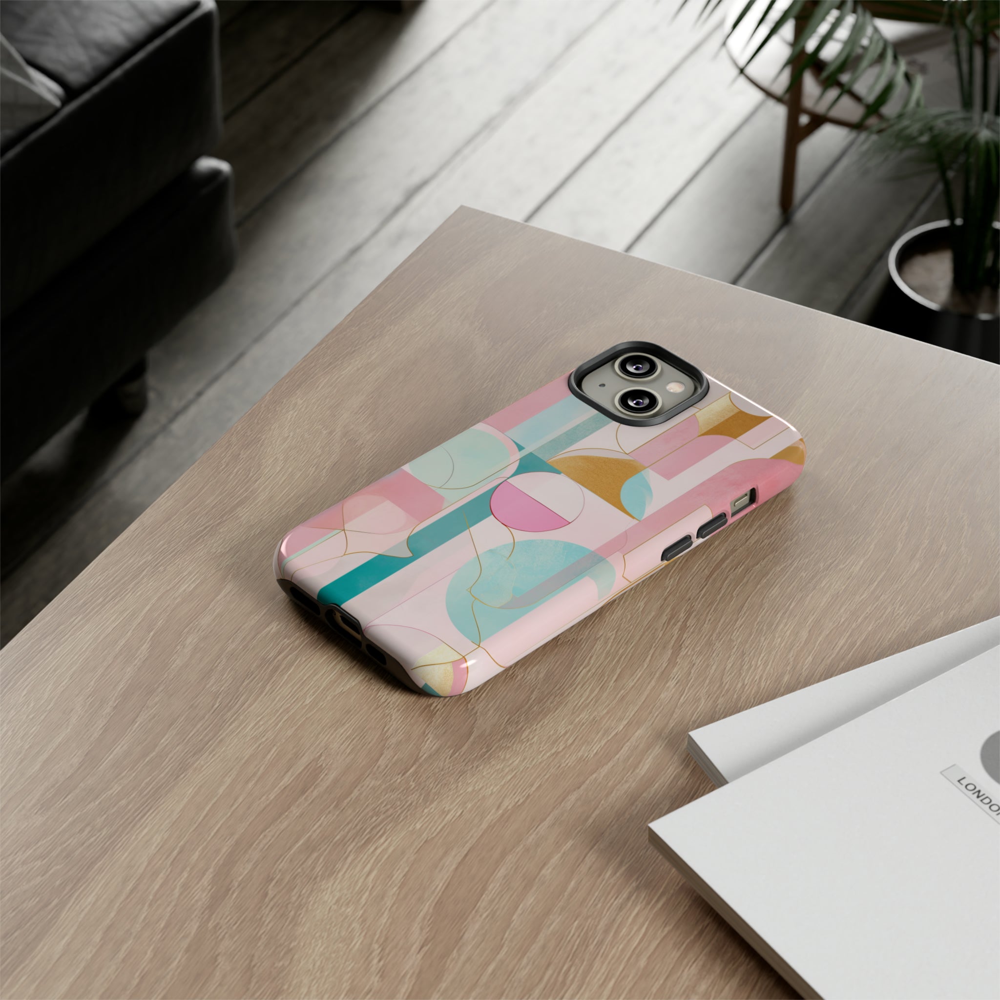 Deco Pink Geometric Fusion - Protective Phone Case