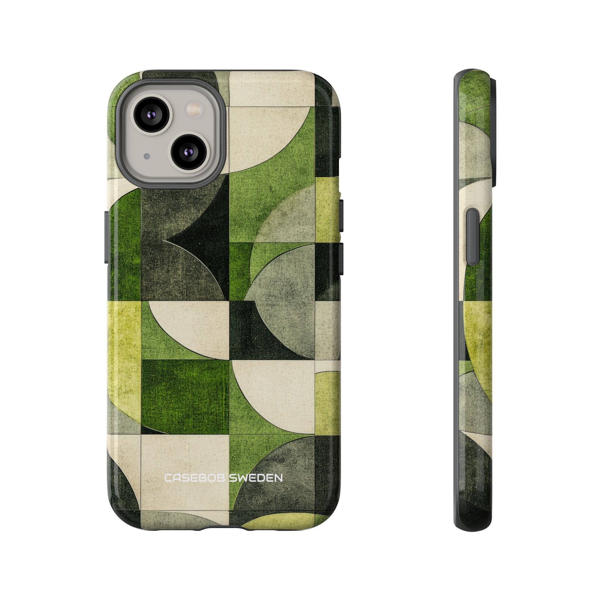 Green Geometric Harmony - Tough iPhone 14 Phone Case