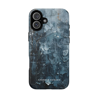 Weathered Blue Tapestry with Cracked Layers iPhone 16  Tough+ Phone Case