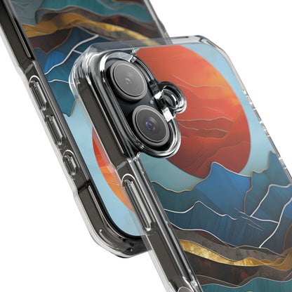 Sunset Geometry Waves iPhone Case - Impact