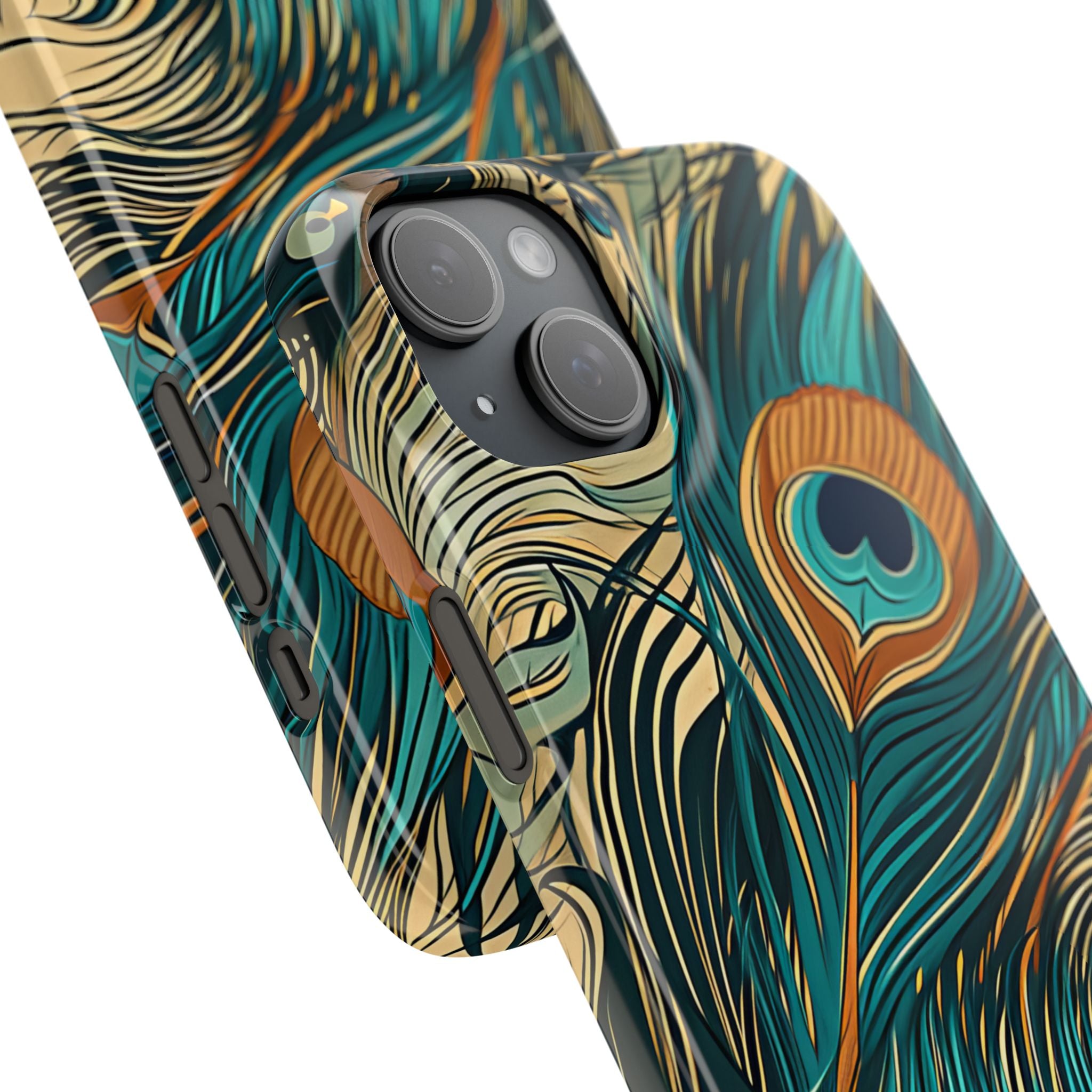 Art Nouveau Peacock Elegance iPhone 15 - Slim Phone Case