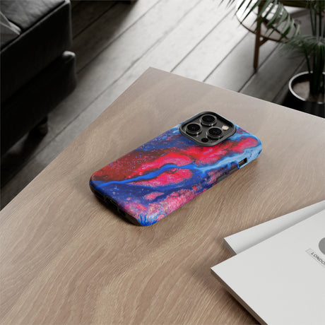 Red n Blue Ink Art iPhone Case (Protective) Phone Case