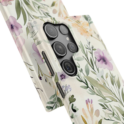 Soft Green Lavender Floral Pattern - Slim Samsung S23 Phone Case