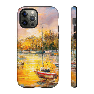 Oil Painting - Harbor View - Protective Phone Case