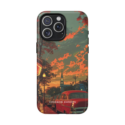 Mid-Century Nostalgia Streetscape iPhone 15 | Tough+ Phone Case