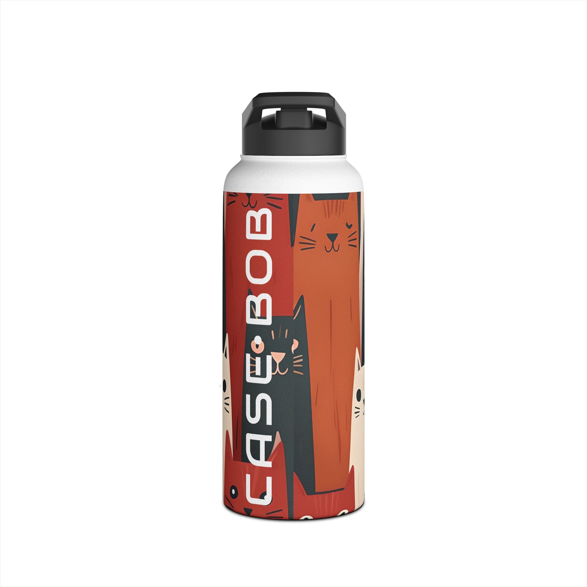 Cat Columns Orange - Stainless Steel Water Bottle