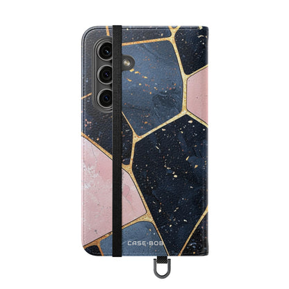 Golden Mosaic Navy - Samsung S24 Case - Wallet