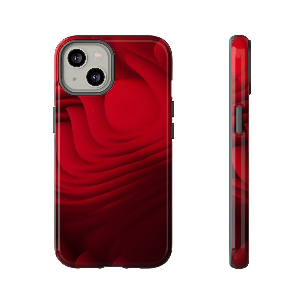 Red Center Waves - Protective Phone Case