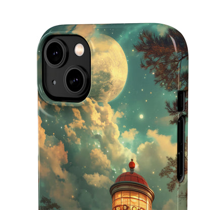 Vintage Moonlit Diner Fantasy iPhone 14 - Slim Phone Case