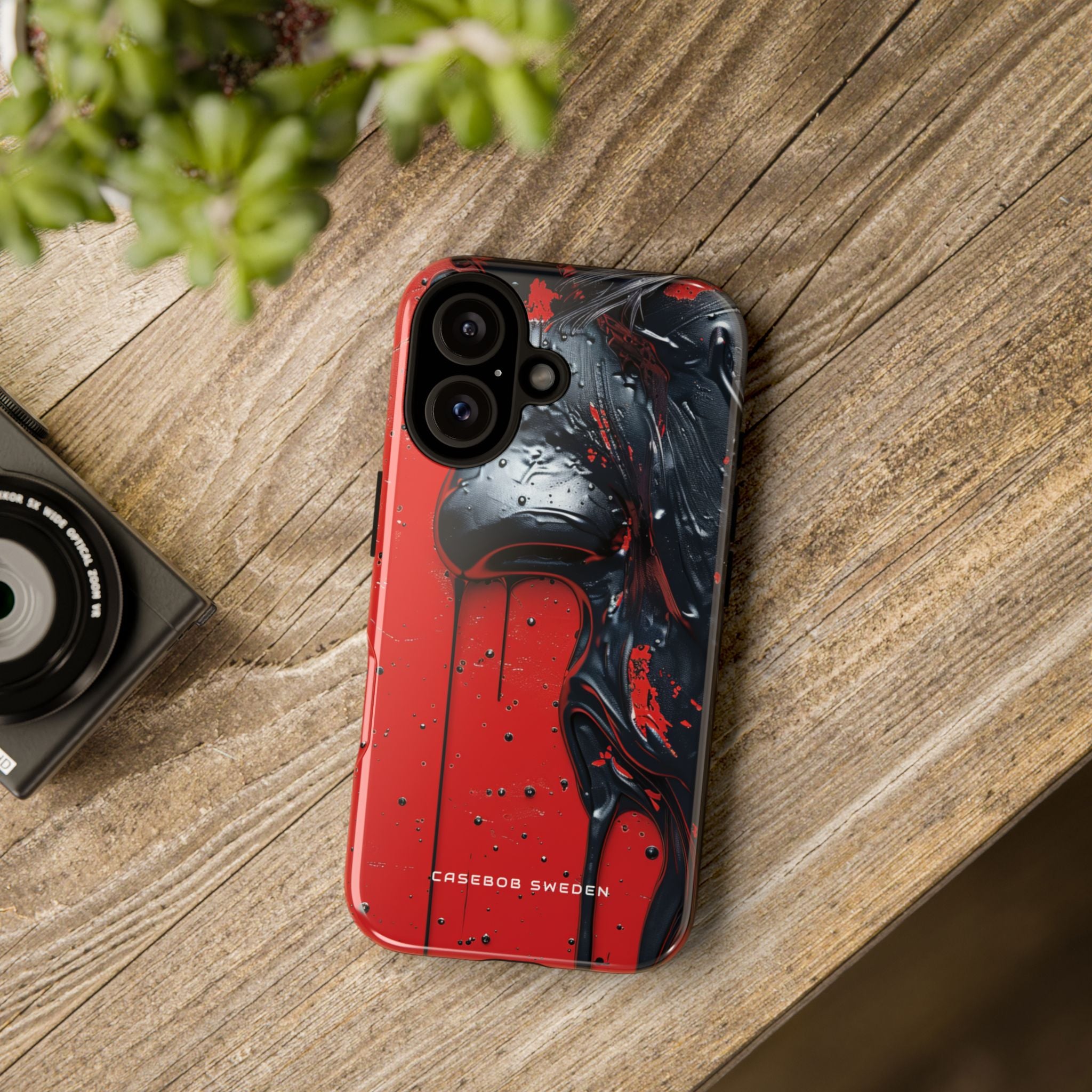 Textured Crimson Bloom iPhone 16 - Tough Phone Case