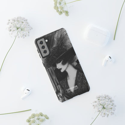 Elegancia Vintage de Plumas Samsung S21 - Resistente